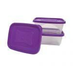 Conjunto de 03 Potes Retangulares - Roxo